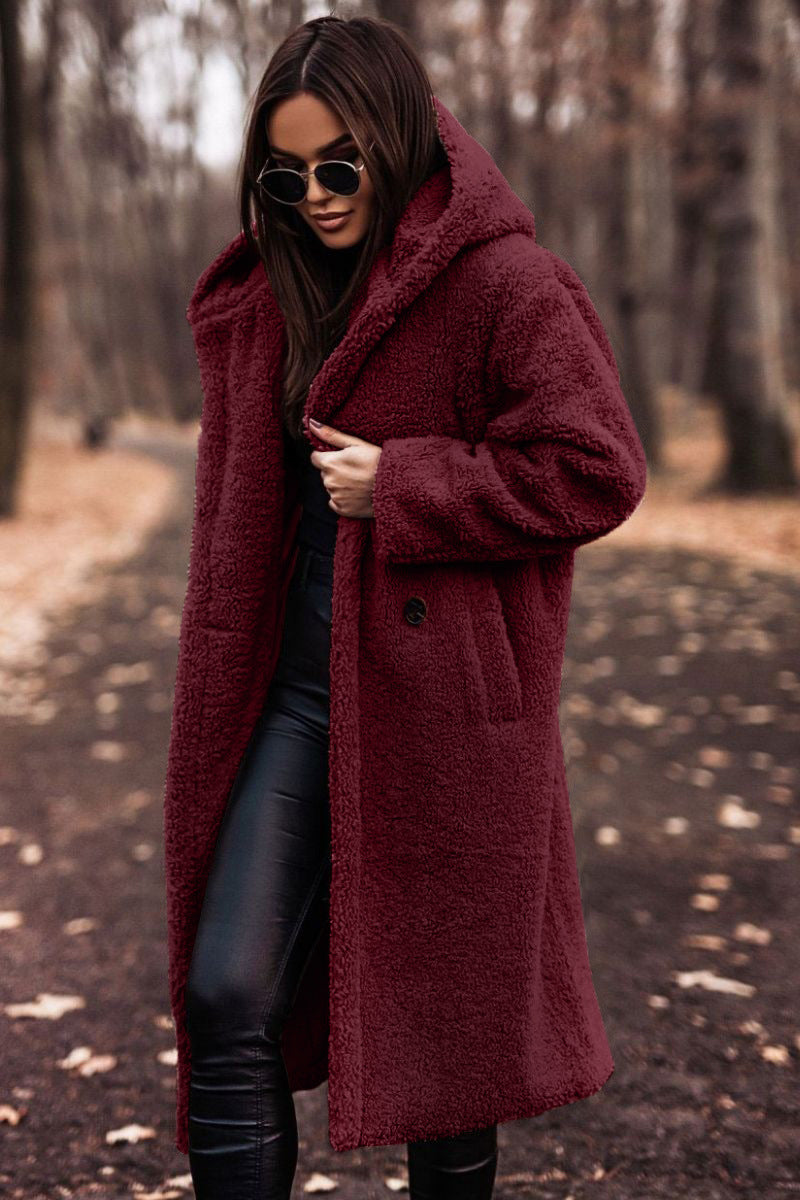 Manteau long en laine pour femme