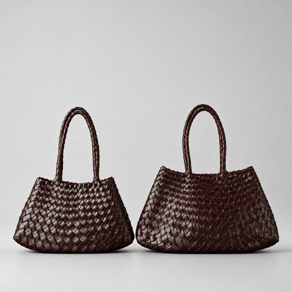Sac tressé en cuir véritable