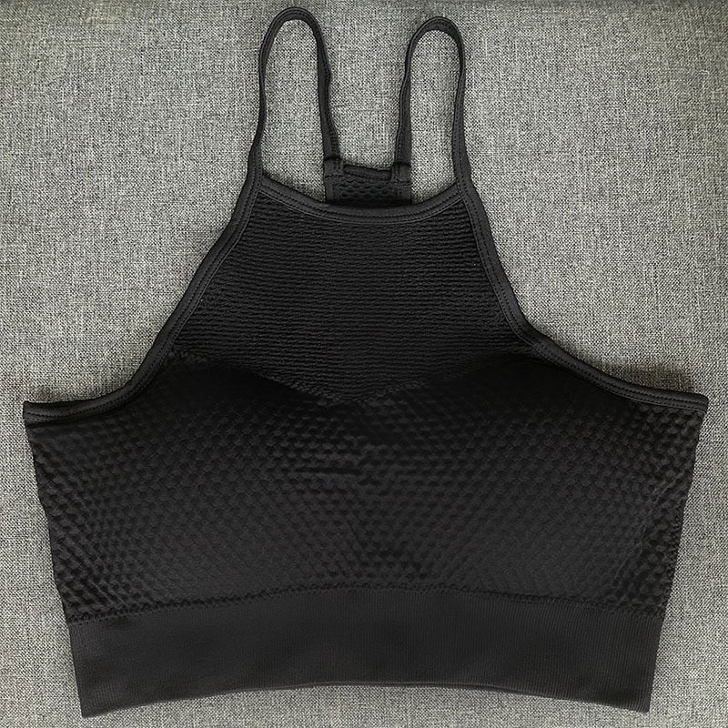 Soutien-gorge de sport pour femme, maintien moyen, dos croisé, sans armatures, bonnets amovibles, liberté de mouvement, dos nageur, soutien-gorge de yoga et de course à pied sans coutures