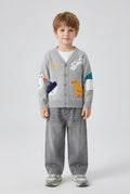 Gilet en maille de coton avec motif de personnages