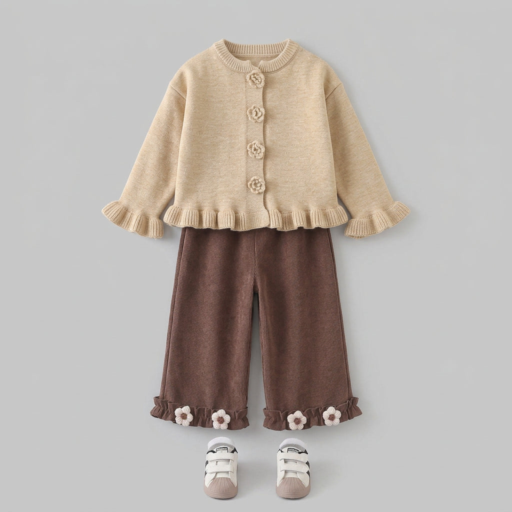 Ensemble floral 3 pièces en coton