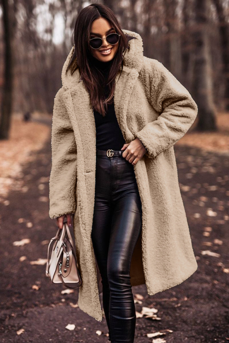 Manteau long en laine pour femme