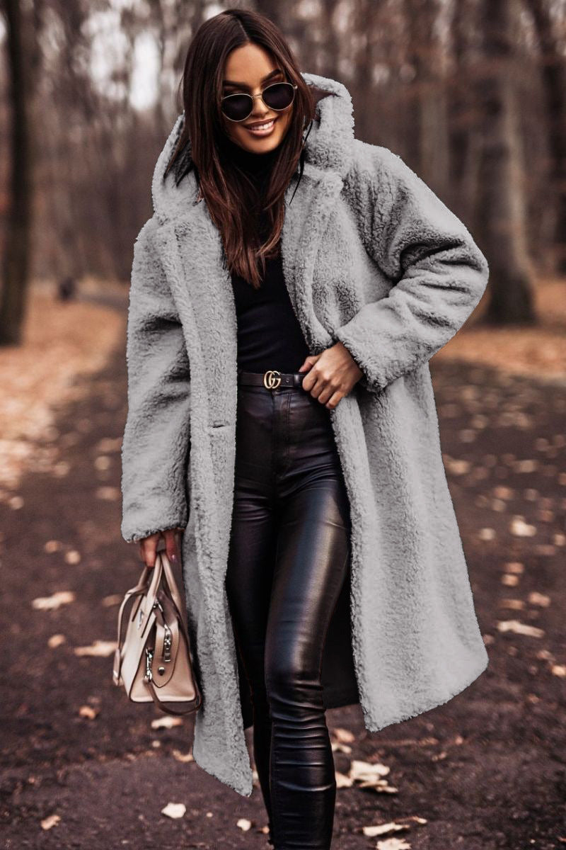 Manteau long en laine pour femme