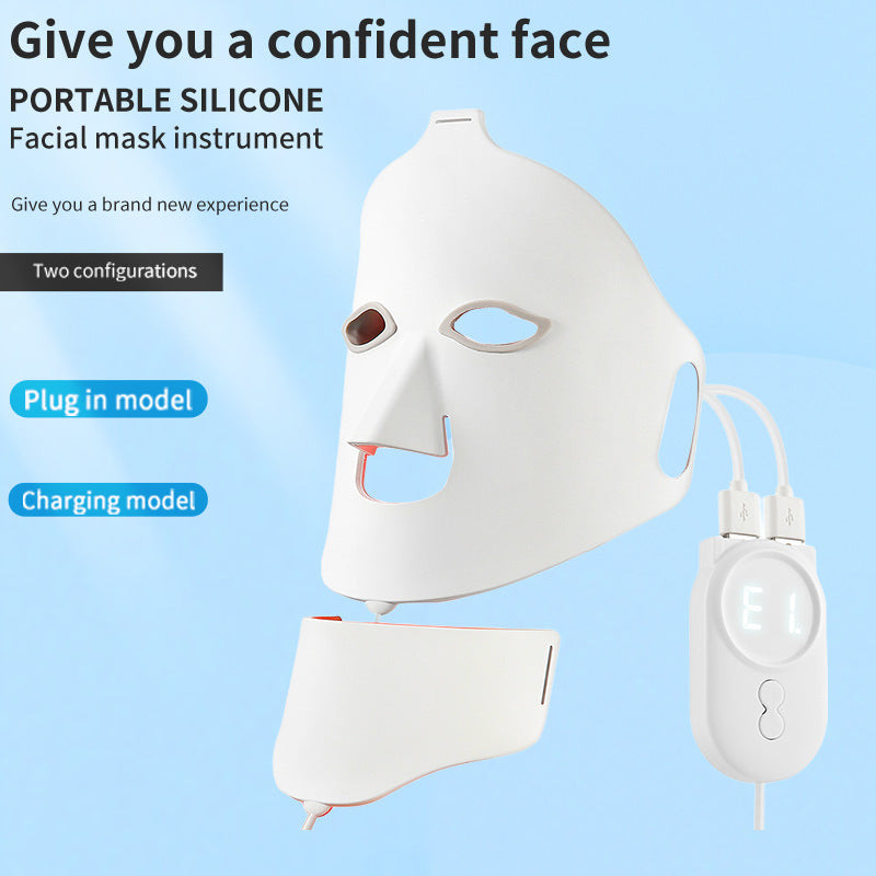 Masque de beauté en silicone pour le visage avec technologie LED photonique (lumière rouge et bleue) – Grand modèle row light spectrometer