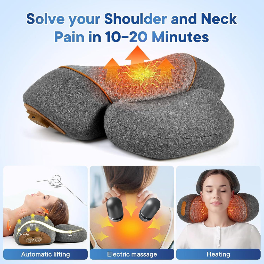 Oreiller de massage cervical électrique – masseur pour épaules et nuque – oreiller d'aide au sommeil