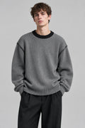 Pull  épais à col rond et motif