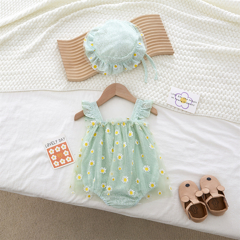 Grenouillère  pour bébé fille, sans manches,