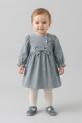 Robe à manches longues avec nœud pour fille
