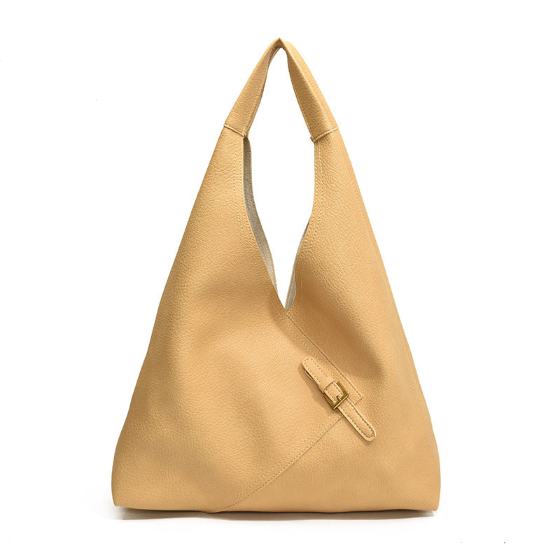 Sac porté épaule en cuir souple uni