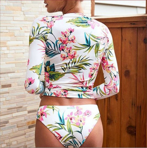 bikini imprimé  à manches longues