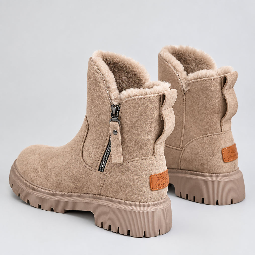 Bottes d'hiver , chaudes et épaisses, avec doublure en velours et fourrure intégrée à la tige.