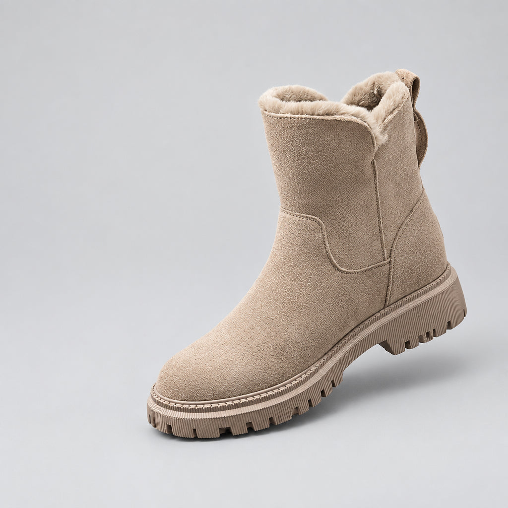 Bottes d'hiver , chaudes et épaisses, avec doublure en velours et fourrure intégrée à la tige.