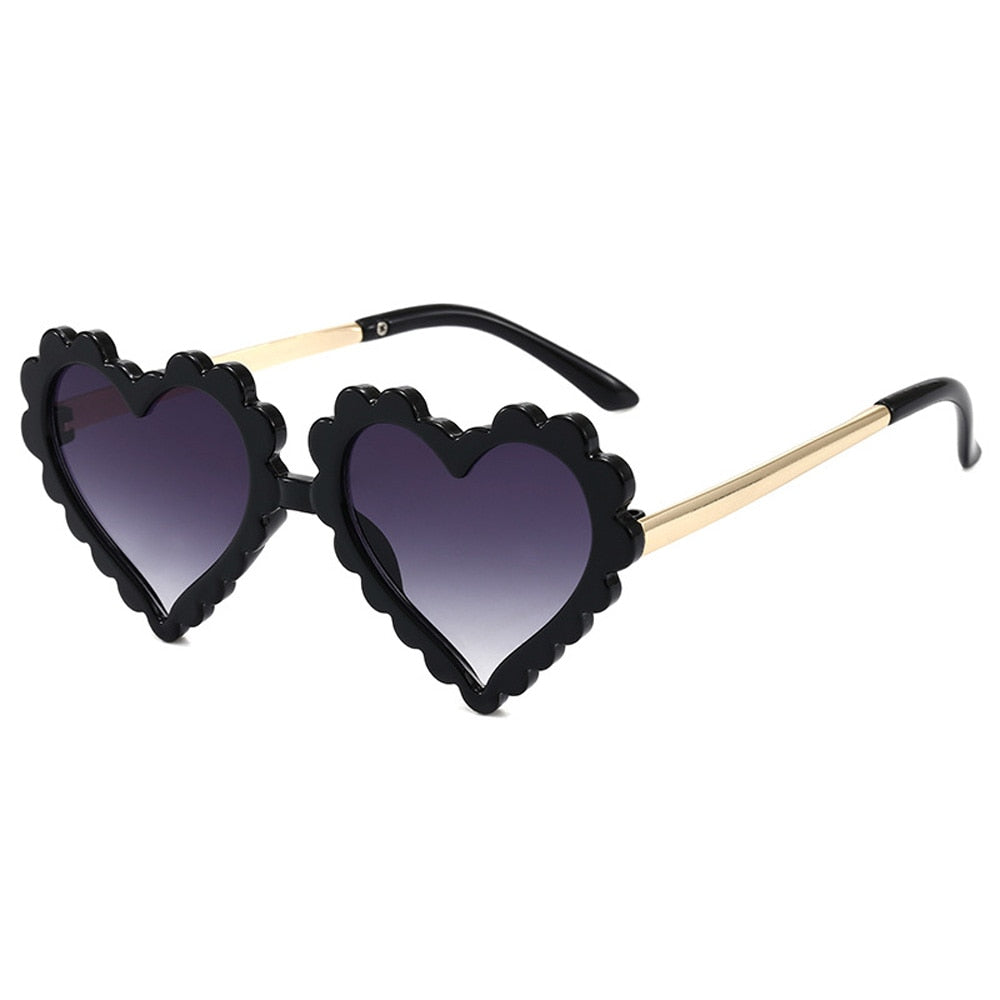 Lunettes de soleil  pour enfants avec des fleurs en forme de cœur et de fleur, protection UV400