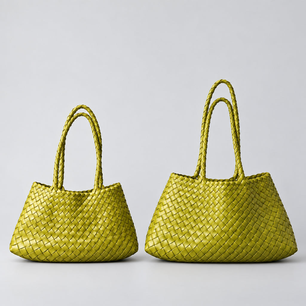 Sac tressé en cuir véritable