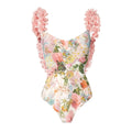 Maillot de bain une pièce dos nu à bordure pétale,  asymétrique