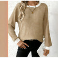 Pull en maille ,col rond, manches longues et coupe ample, modèle uni