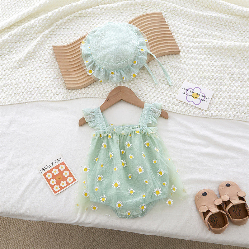 Grenouillère  pour bébé fille, sans manches,