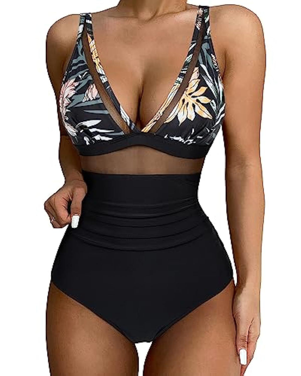 Maillot de bain une pièce taille haute , moulant et sexy, décolleté ajouré