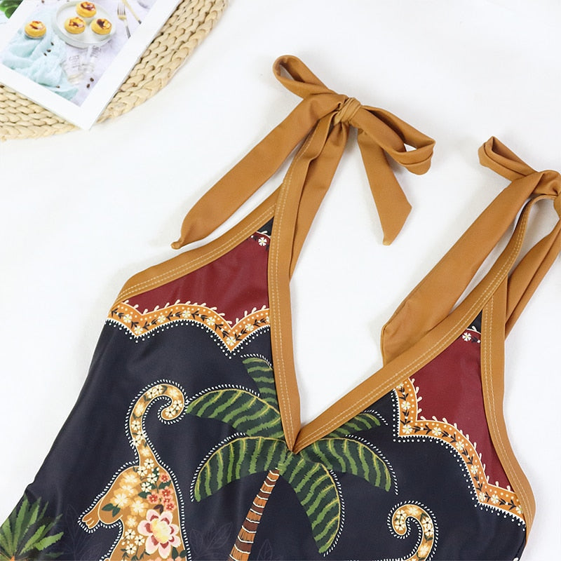 Ensemble maillot de bain 1 pièce et son paréo d'été