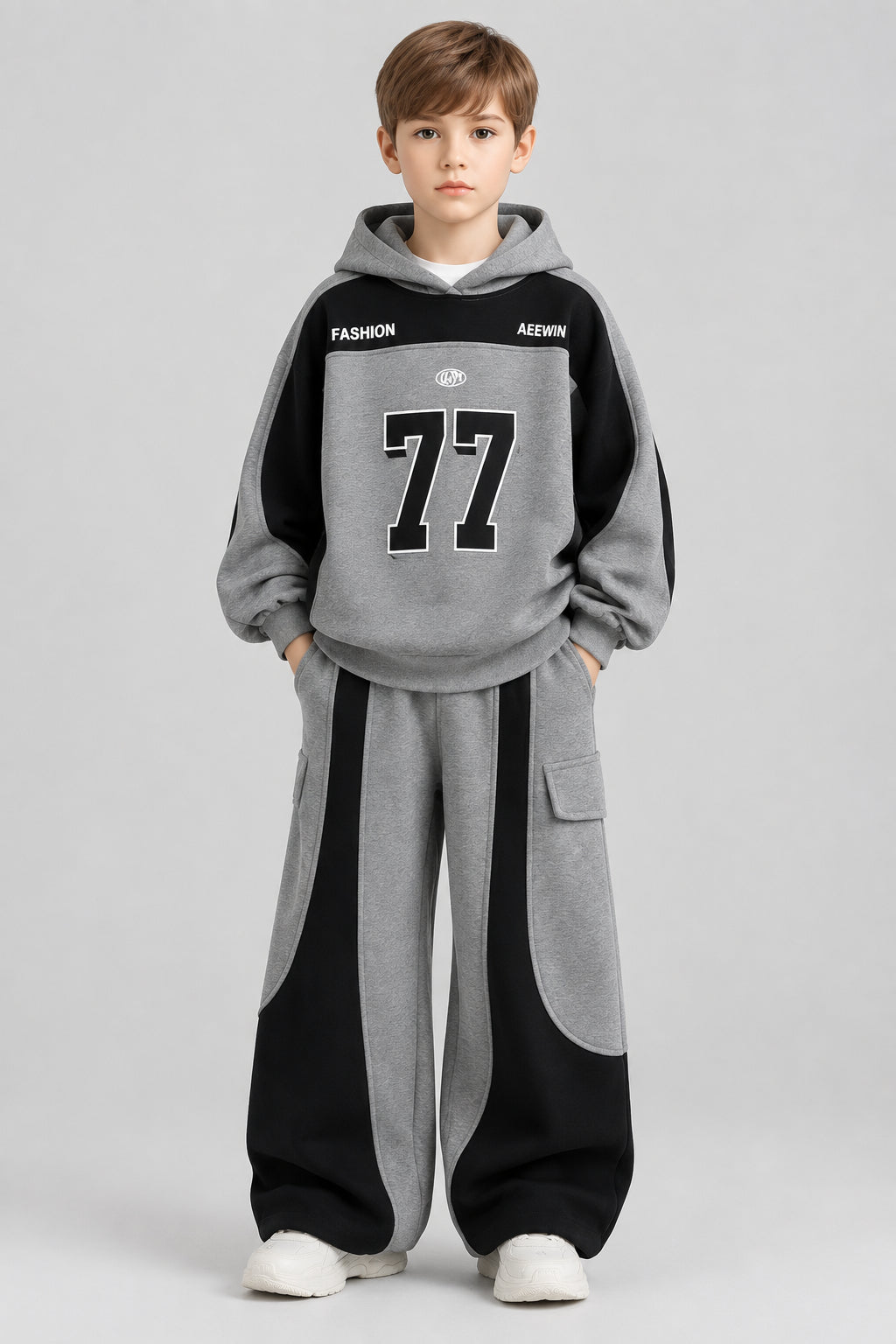 Ensemble sweat à capuche et pantalon,tendance et ample