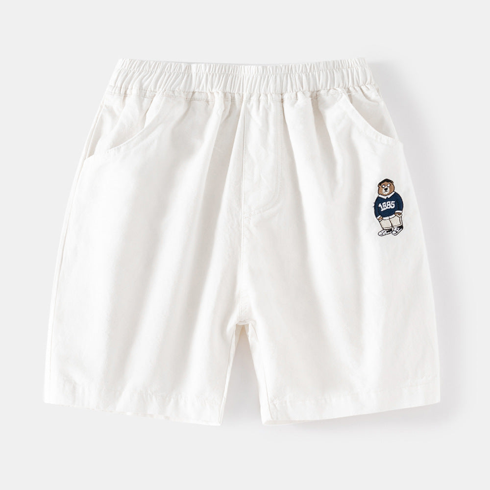 Shorts d'été avec broderie de dessin animé