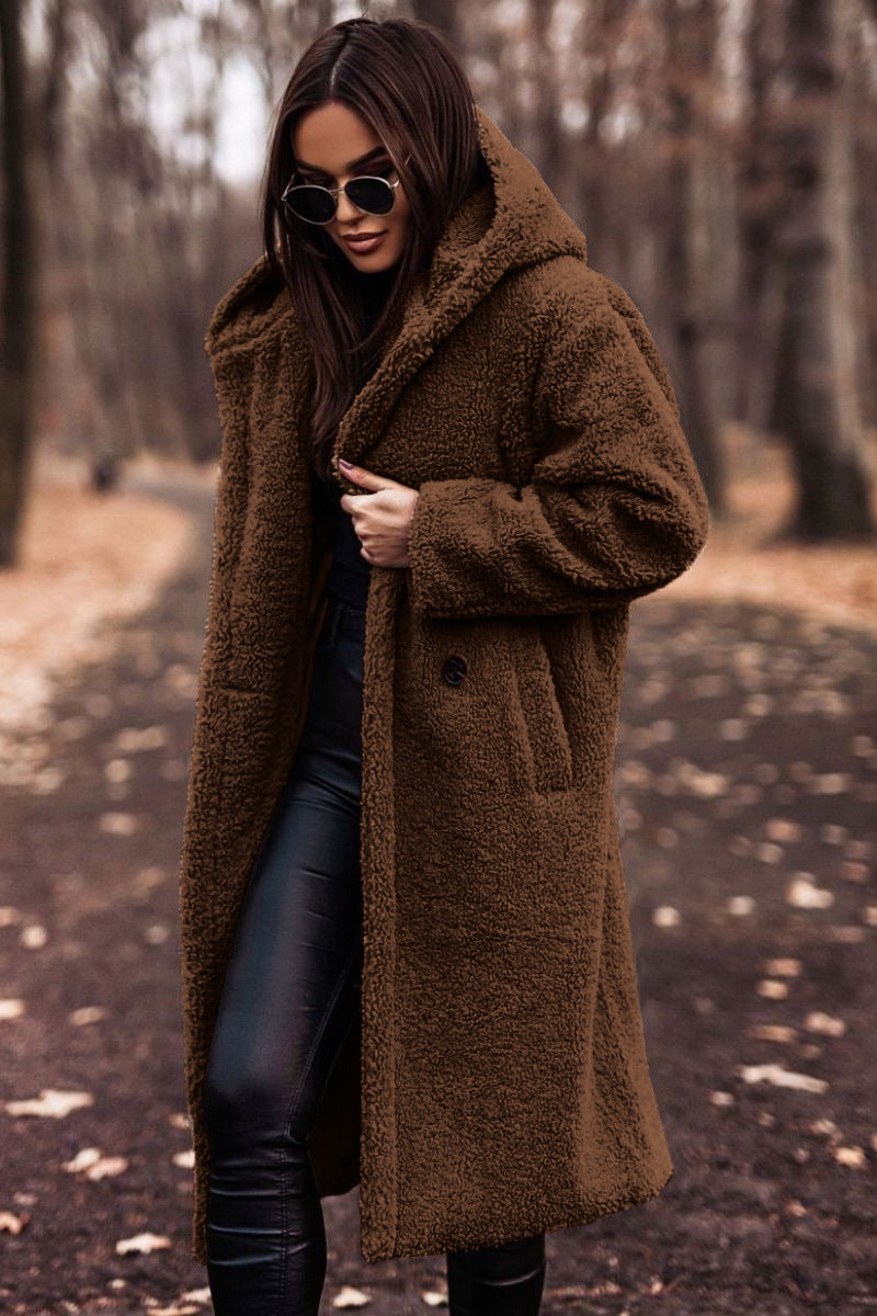 Manteau long en laine pour femme