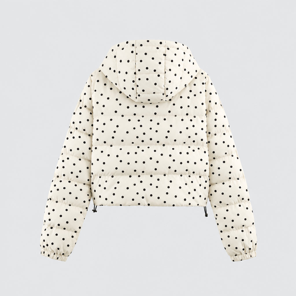 Manteau court à pois et manches longues