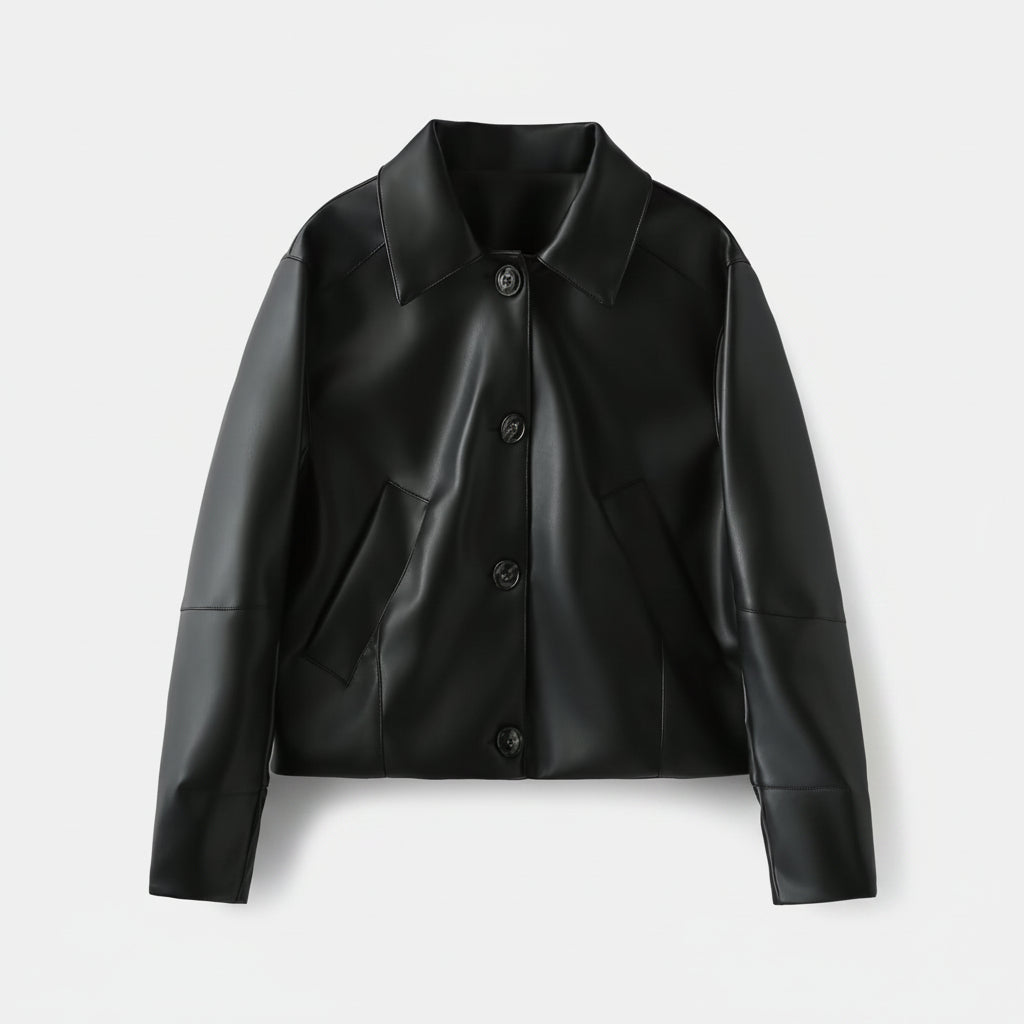 Veste à col et manches longues, boutonnage simple