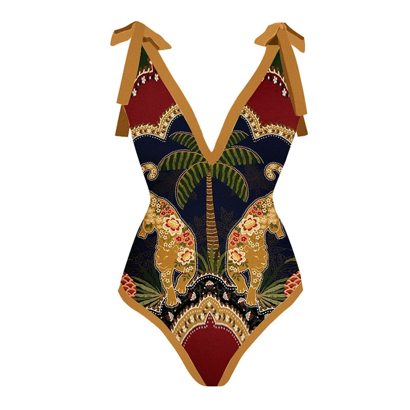 Ensemble maillot de bain 1 pièce et son paréo d'été