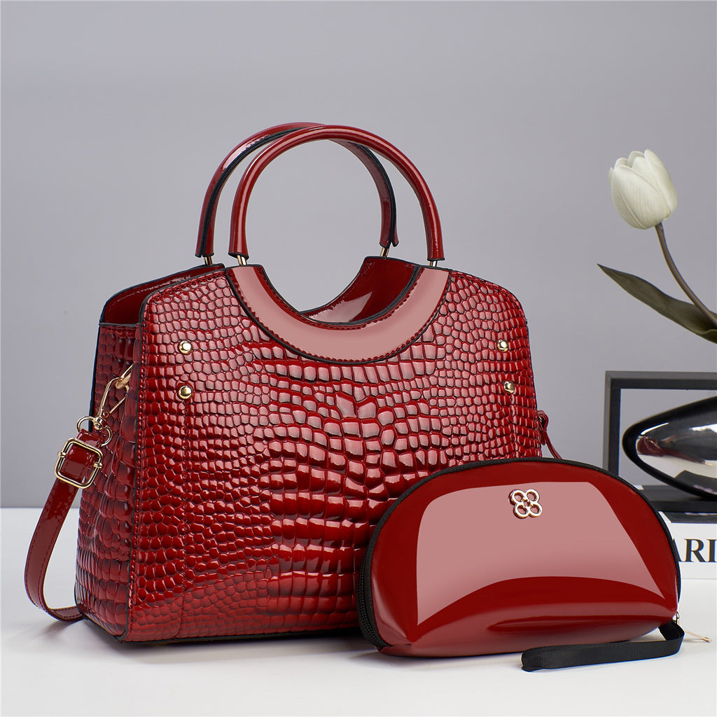 Sac à main effet peau de serpent brillant