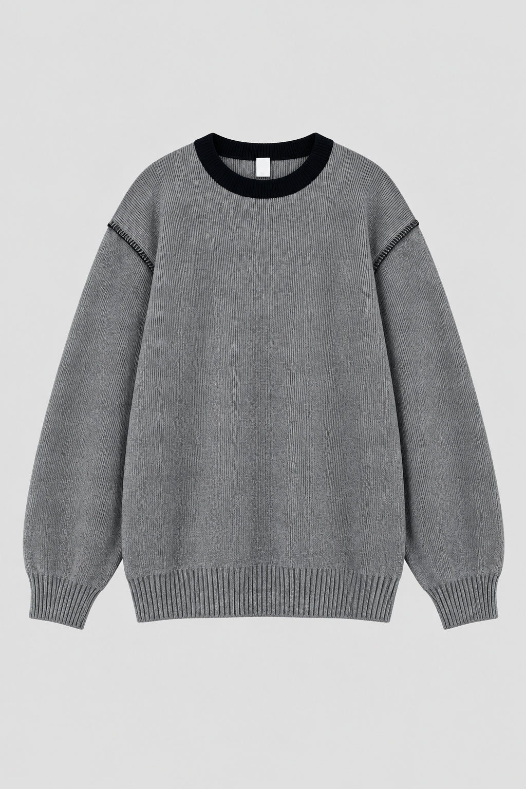 Pull  épais à col rond et motif