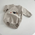 Pull body pour bébé en polaire avec broderie dinosaure