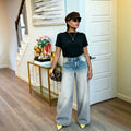 Pantalon en denim délavé