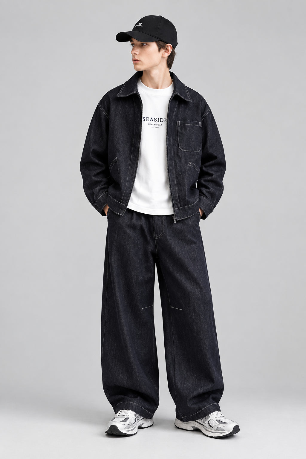 Ensemble veste et pantalon cargo en jean