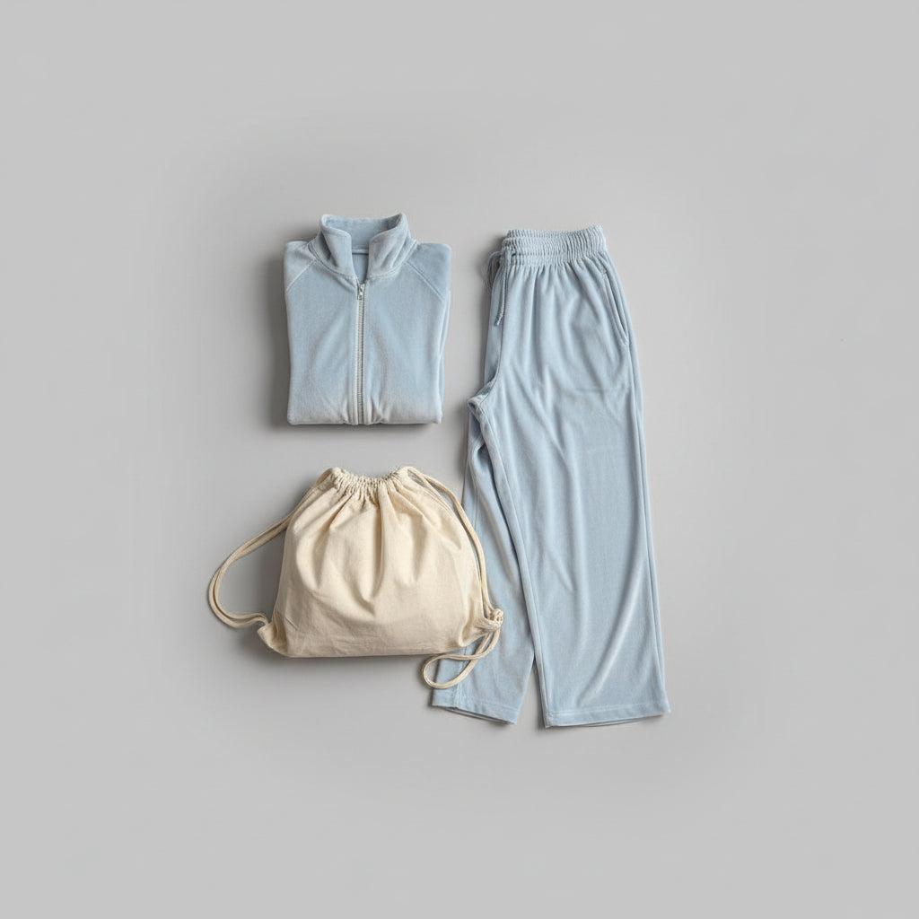 Ensemble : veste zippée unie à manches longues et pantalon de jogging