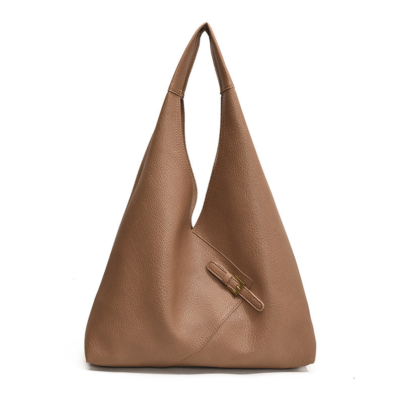 Sac porté épaule en cuir souple uni