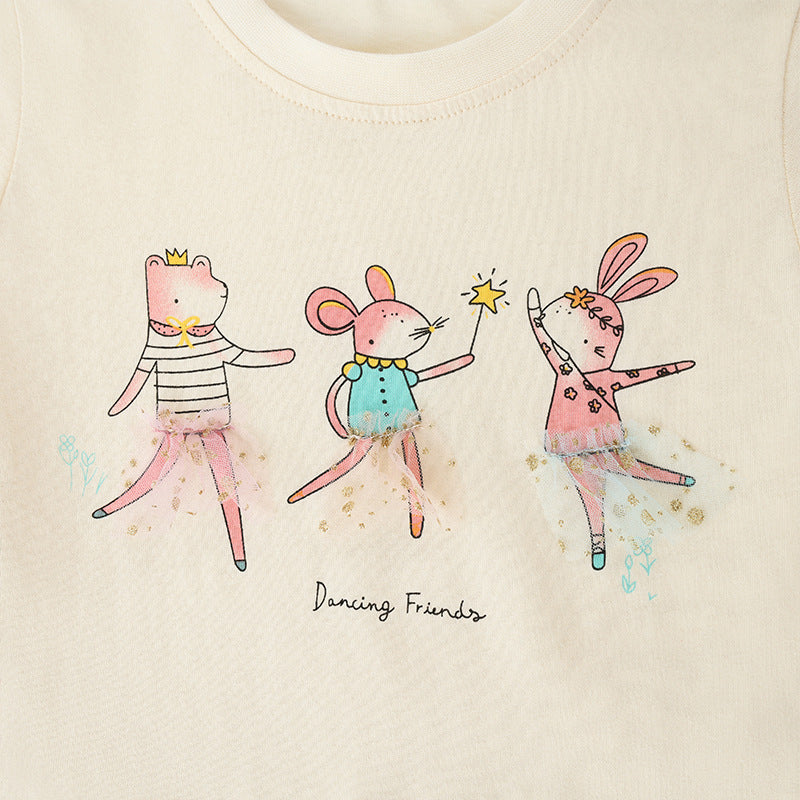 T-shirt imprimé à col rond pour enfants