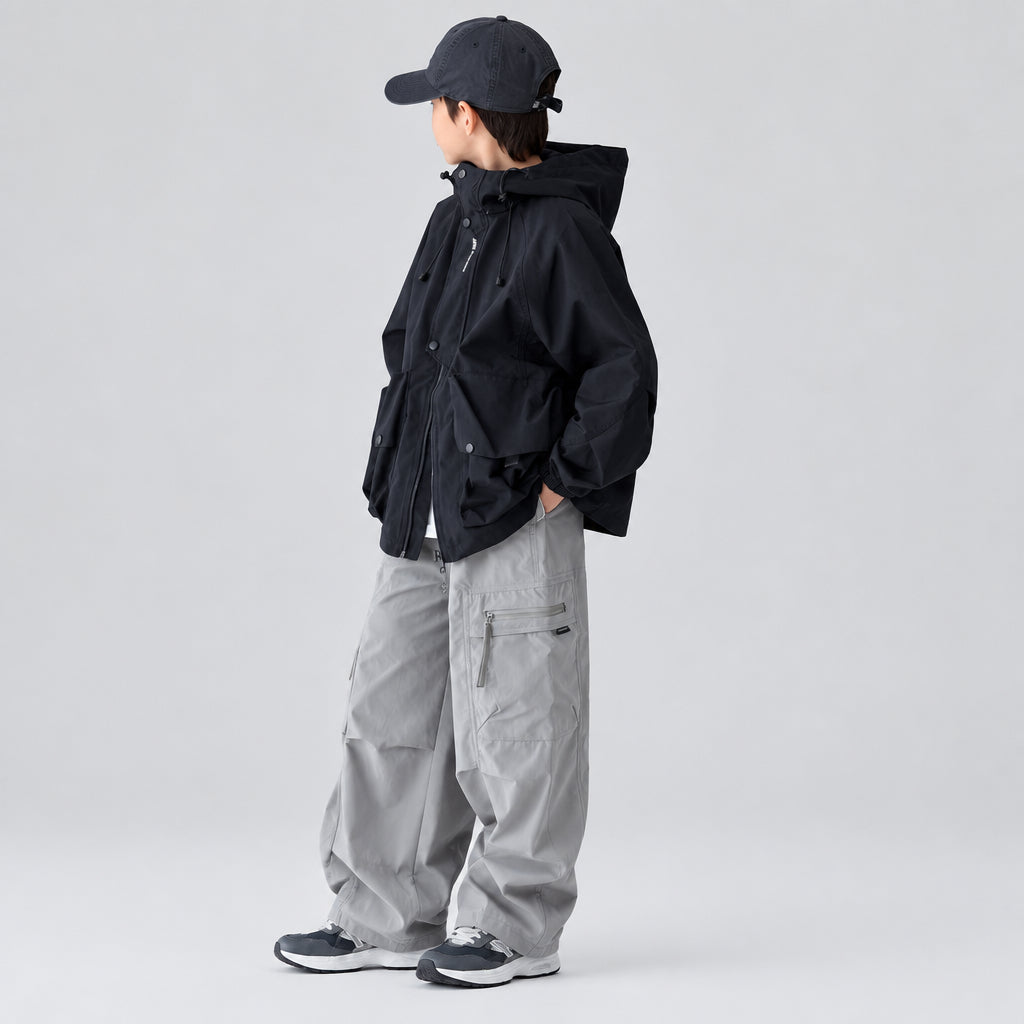 Veste coupe-vent décontractée à capuche