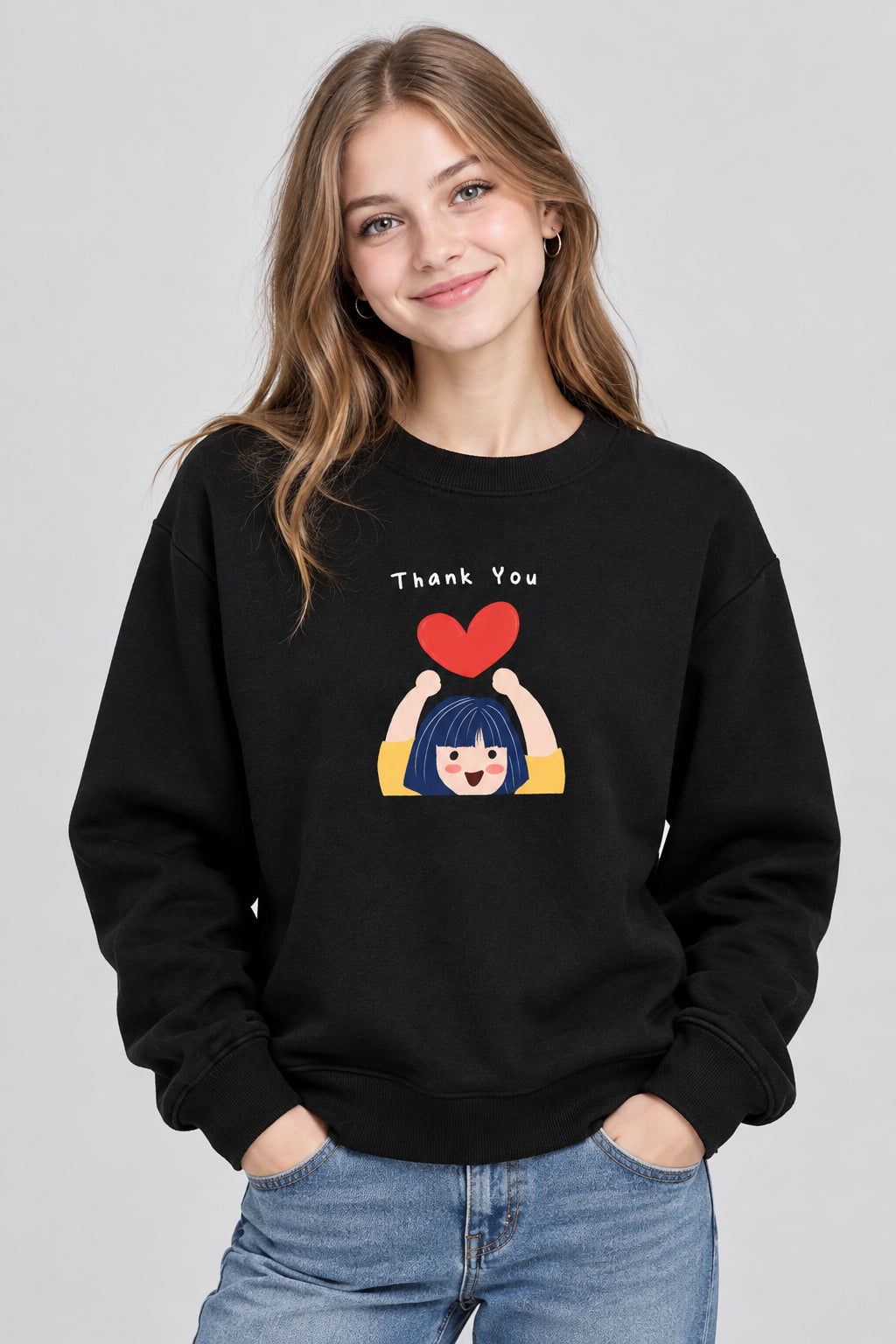 Sweat manches longues avec motif « Love »