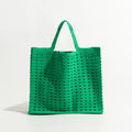 Sac tissé neuf, motif gaufré ajouré, fait main, couleur bonbon, grande capacité, sac à main polyvalent pour femme