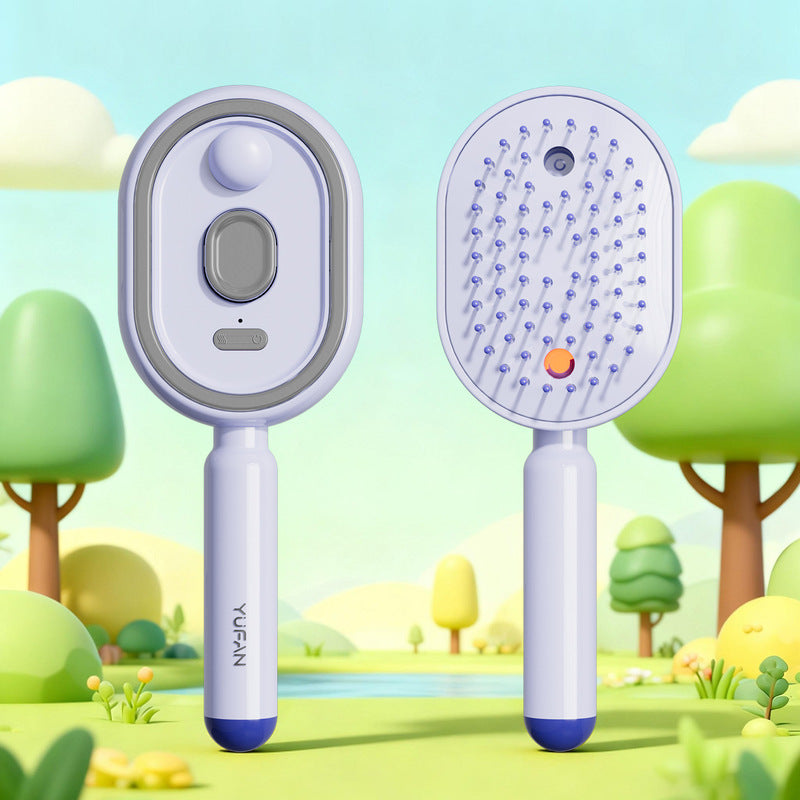 Brosse lissante à vapeur électrique avec diffusion de brume, peigne ionique pour réduire la casse et éviter les résidus, outil de coiffage pour des cheveux lisses et brillants