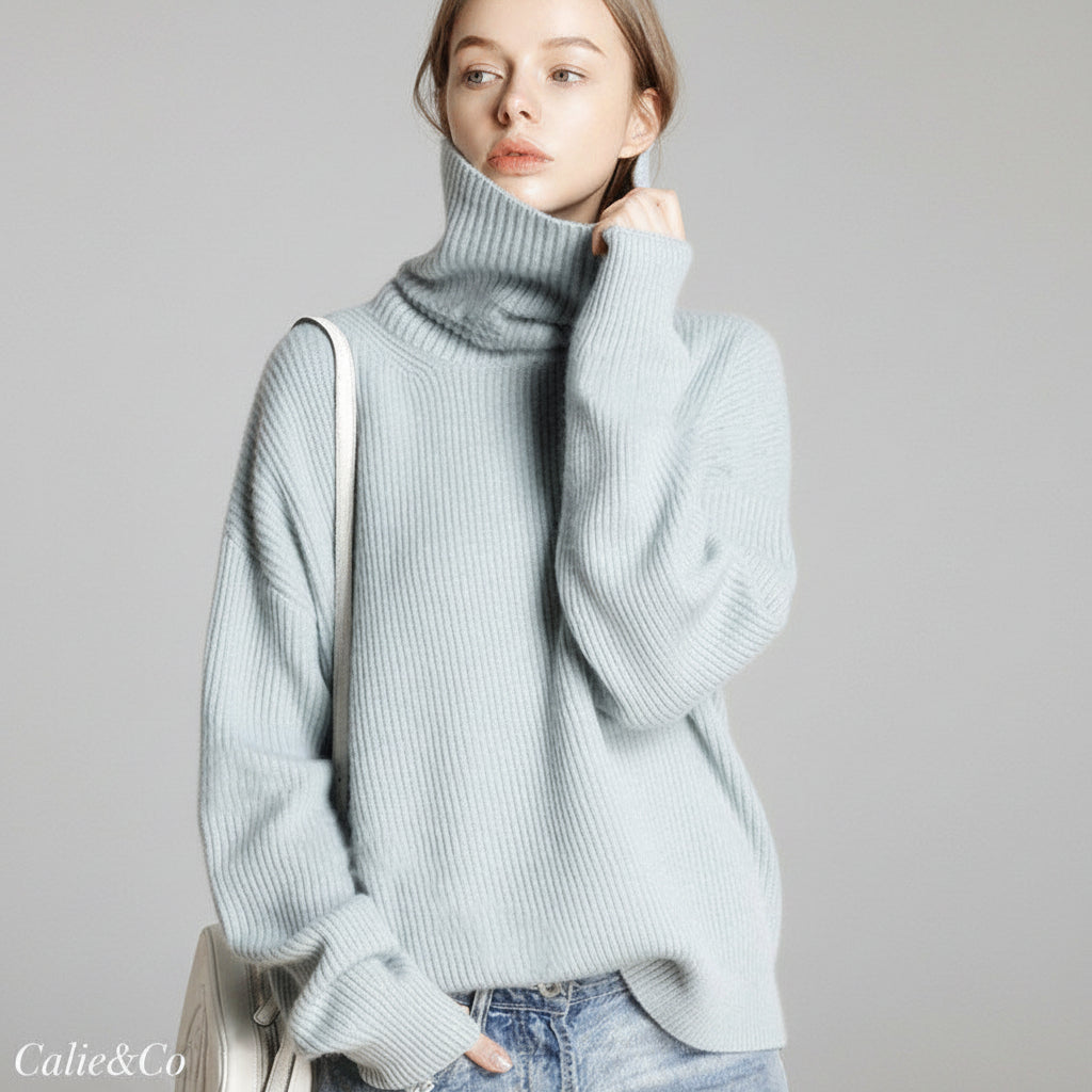 Pull en maille  à col montant