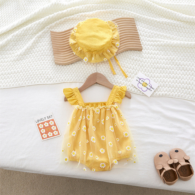 Grenouillère  pour bébé fille, sans manches,