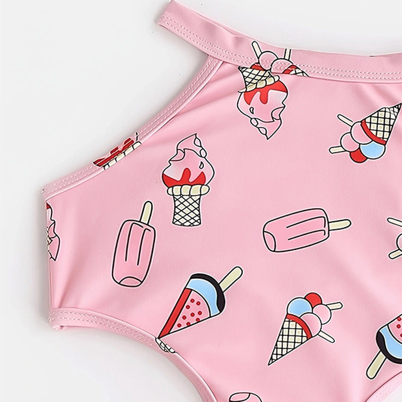 Maillot de bain mignon pour fillettes avec bikini à motif de glaces