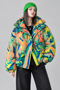 Parka d'hiver épaisse et tendance : fermeture zippée, coupe ample à la taille,  chaude et polyvalente.