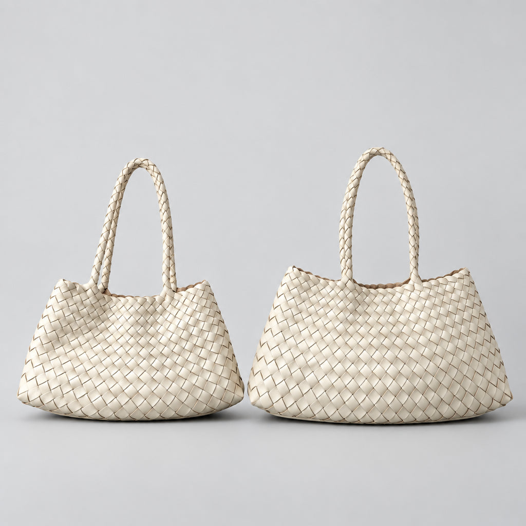Sac tressé en cuir véritable
