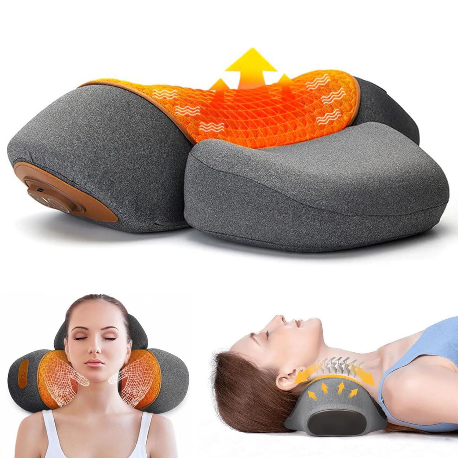 Oreiller de massage cervical électrique – masseur pour épaules et nuque – oreiller d'aide au sommeil