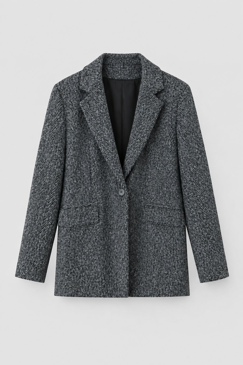 Ensemble décontracté : manteau en laine à col rabattu et fermeture à un bouton & jupe taille haute moulante
