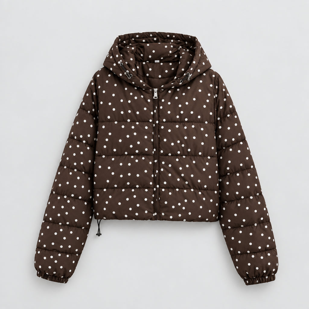 Manteau court à pois et manches longues