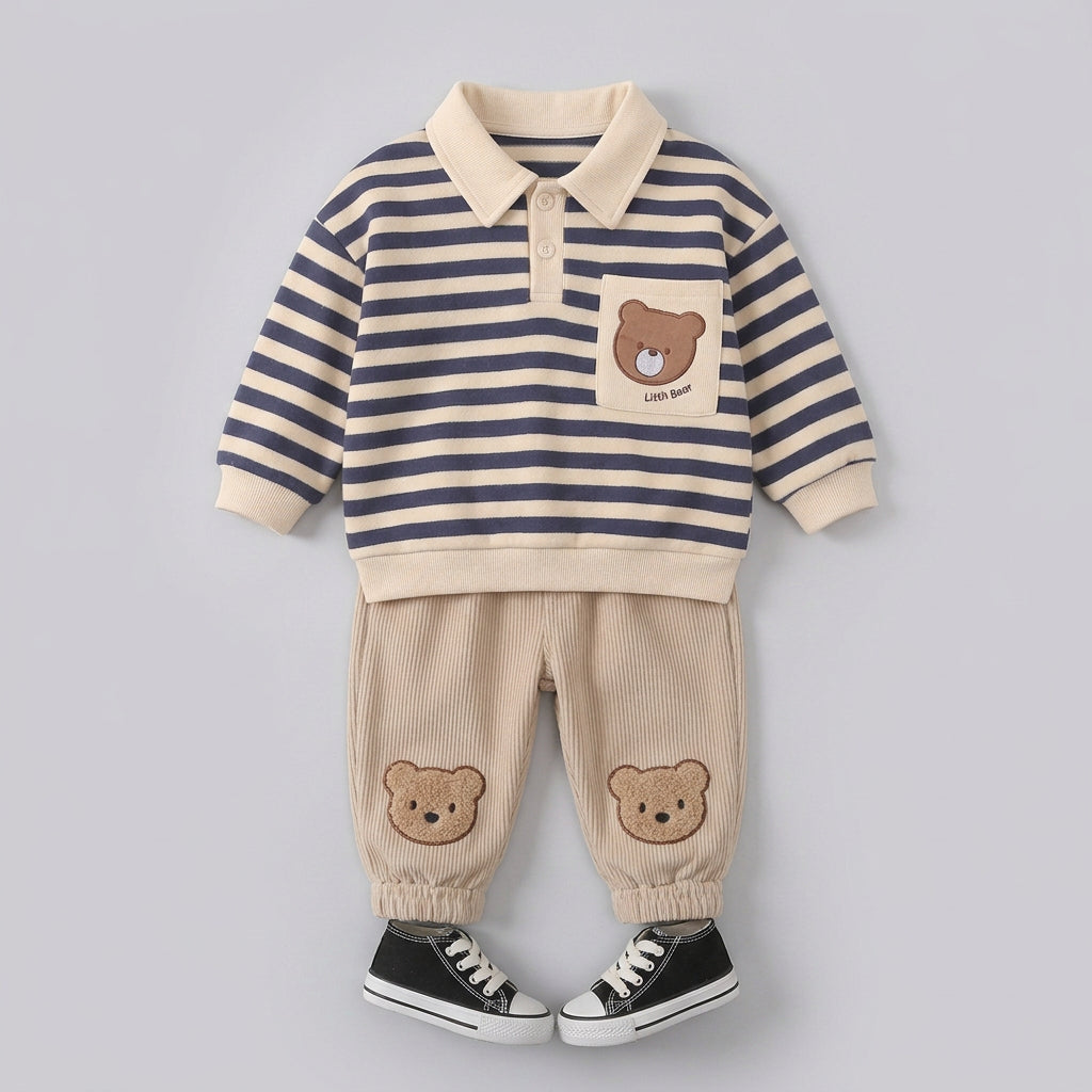 Ensemble deux pièces pour garçon avec motif ours